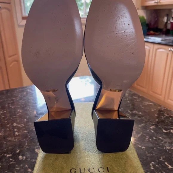 Gucci Black and Gold Women's Mules - Picture 2 of 7